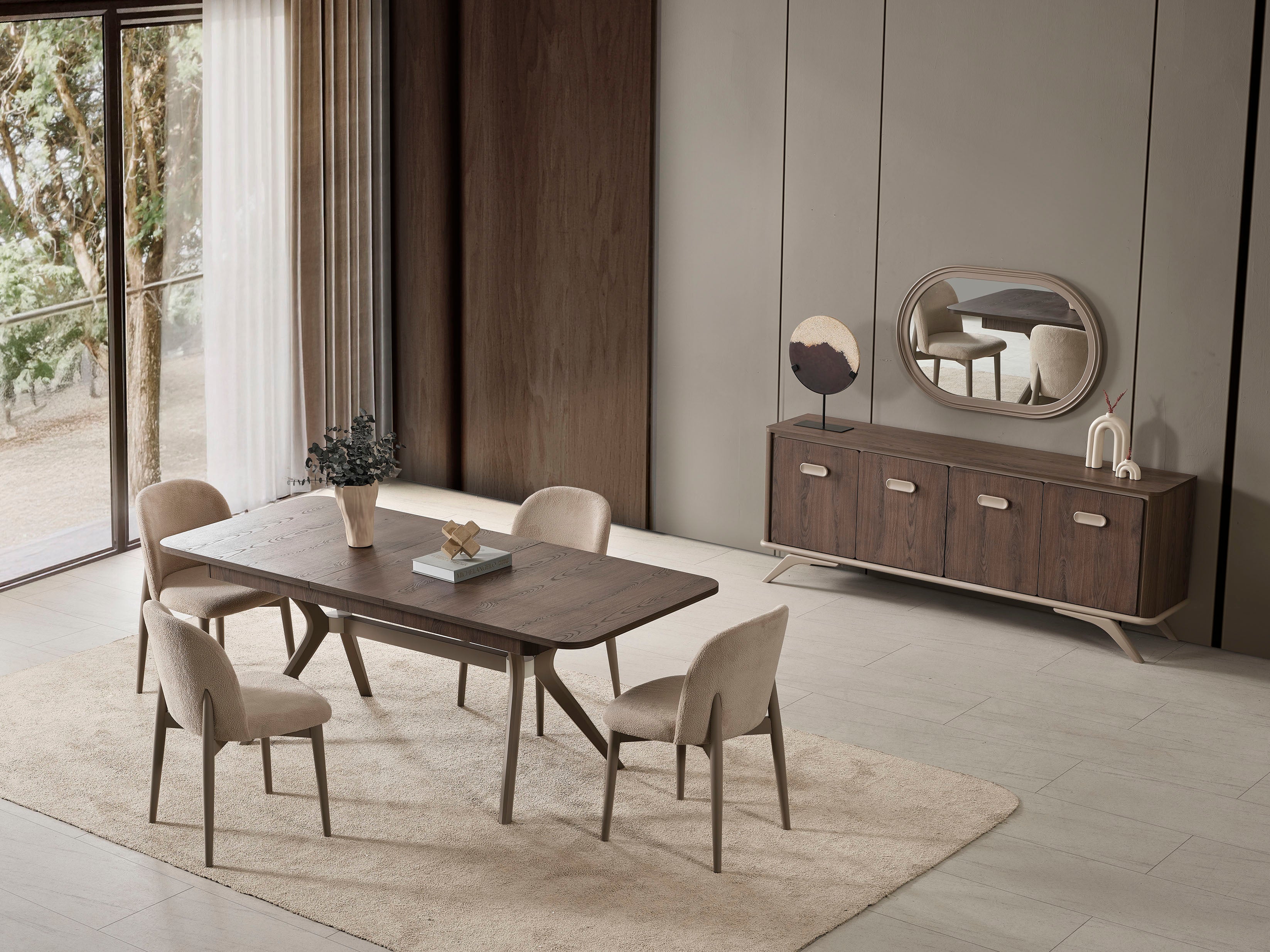 Petra Ceviz Yemek Odası Takımı