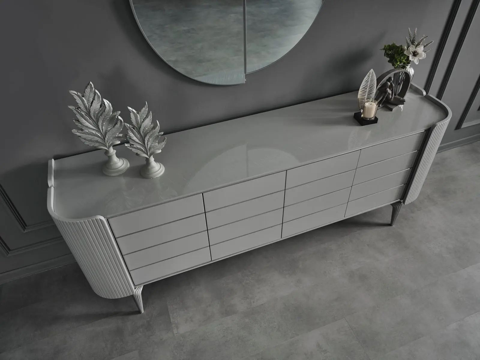 Karya Sis Gri Yemek Odası 9 Karya Yemek Odası