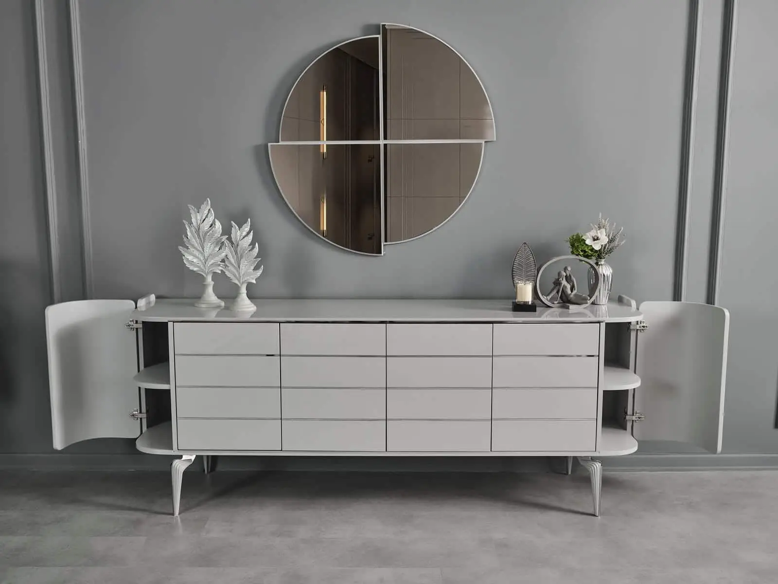 Karya Sis Gri Yemek Odası 6 Karya Yemek Odası