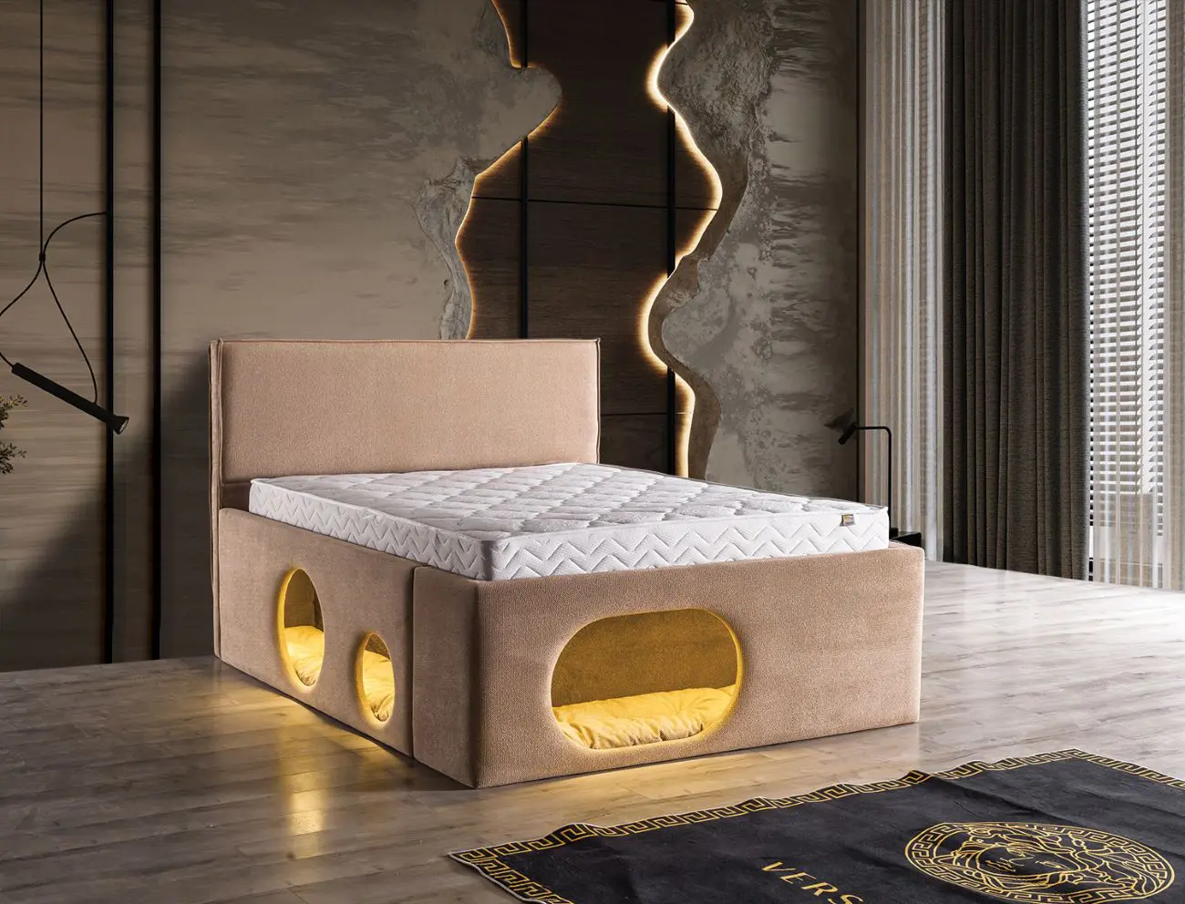 Petra Baza Başlık Yatak Takımı 1 Ensemble lit tête de lit Petra