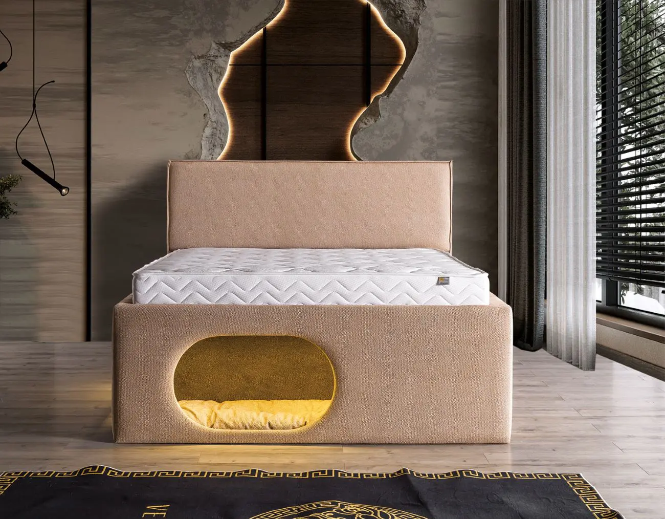 Petra Baza Başlık Yatak Takımı 2 Ensemble lit tête de lit Petra